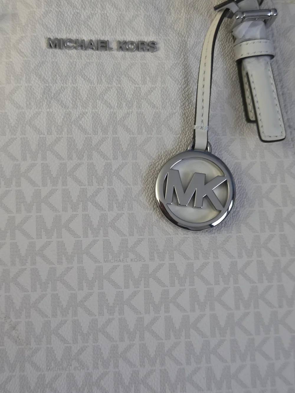 Michael Kors Cream/White Monogram Tote Bag